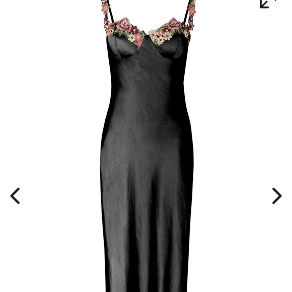 Selfie Leslie Floral Black Maxi Dress Size US M - Picture 6 of 7